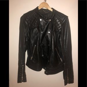 Black faux leather jacket